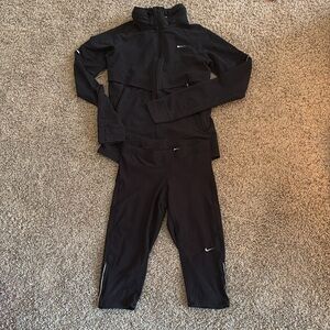 Nike Women's Black Dri-FIT Jacket and Capris Set- Adult Small
